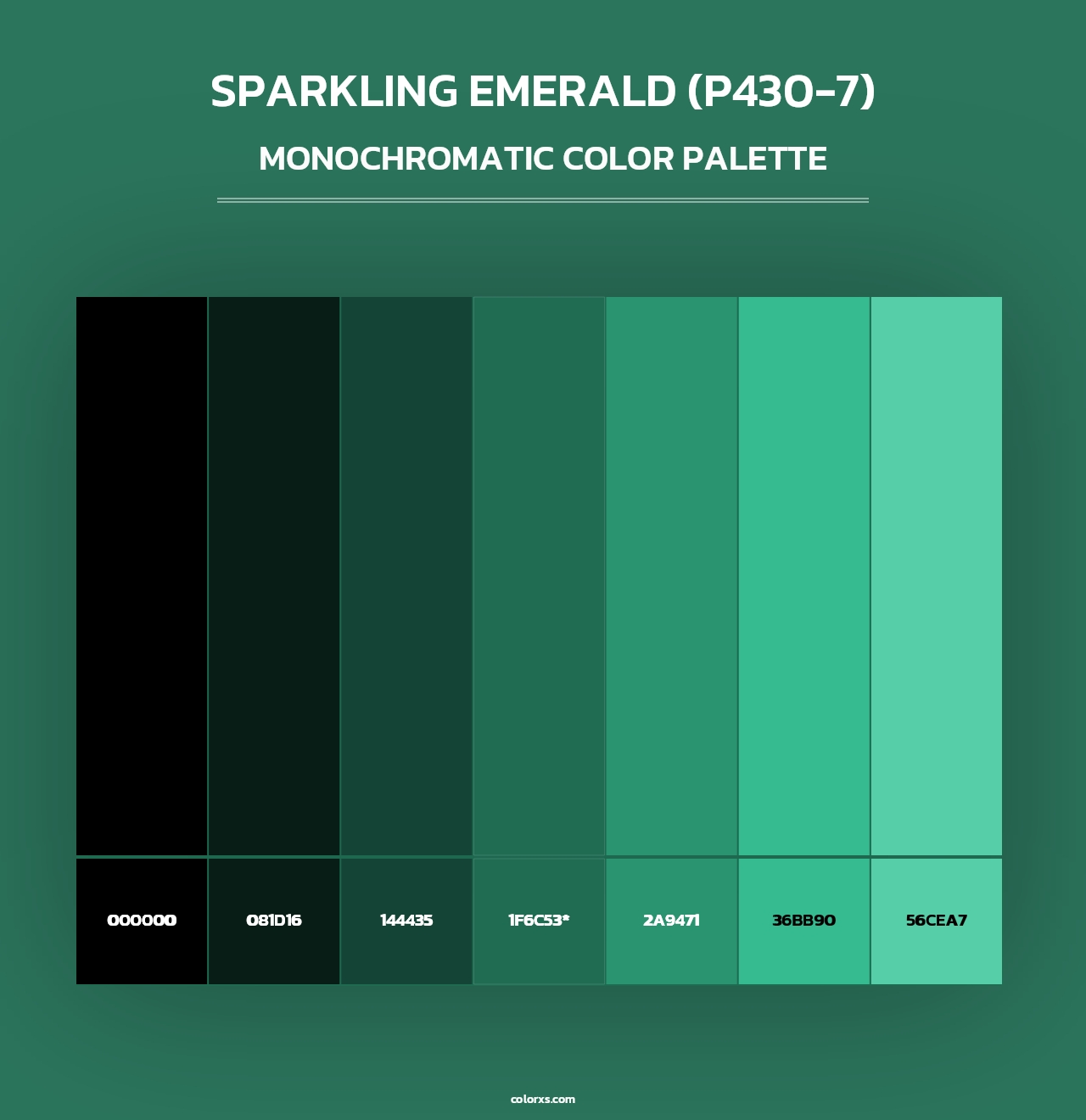 Sparkling Emerald (P430-7) - Monochromatic Color Palette