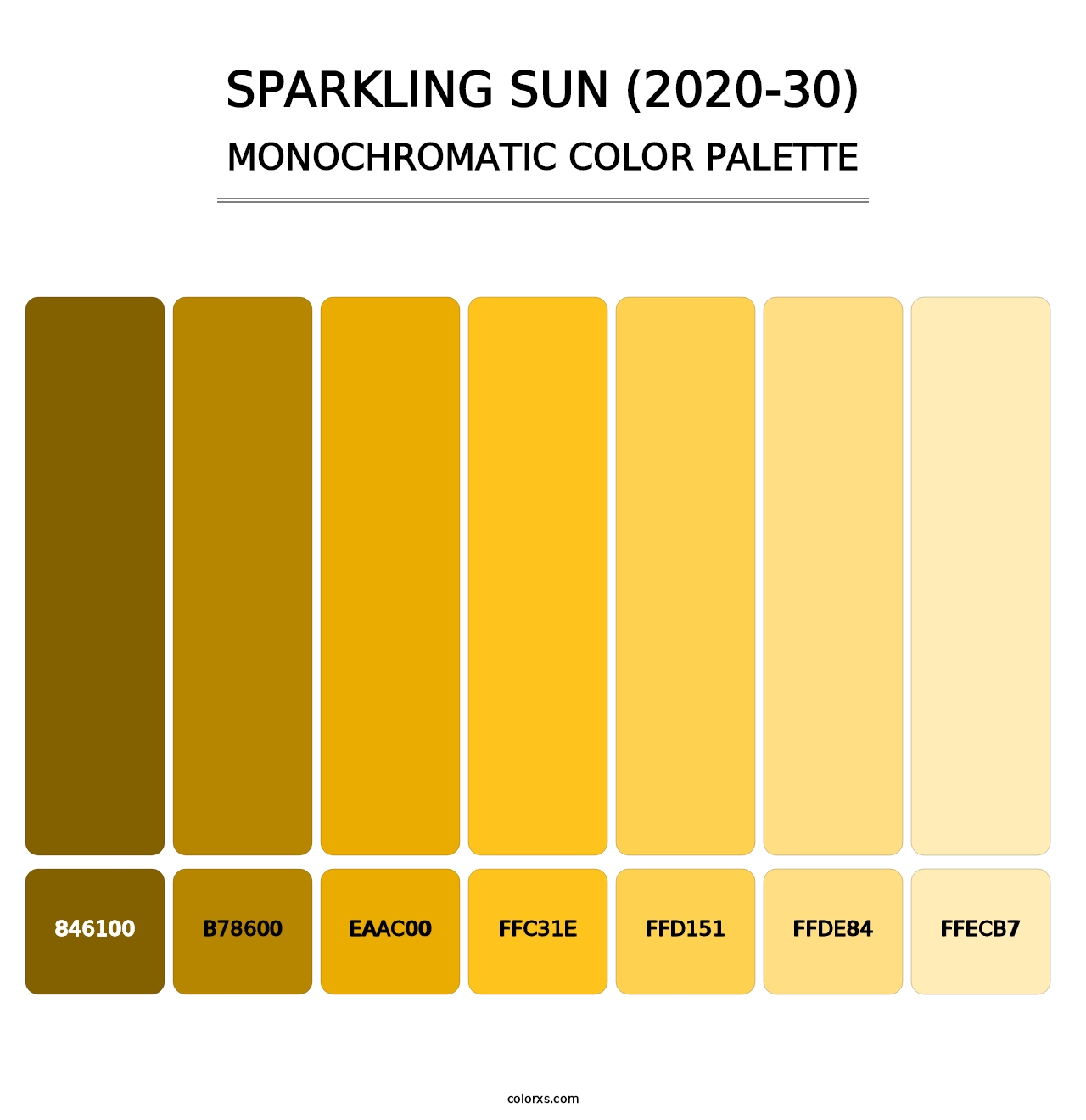 Sparkling Sun (2020-30) - Monochromatic Color Palette