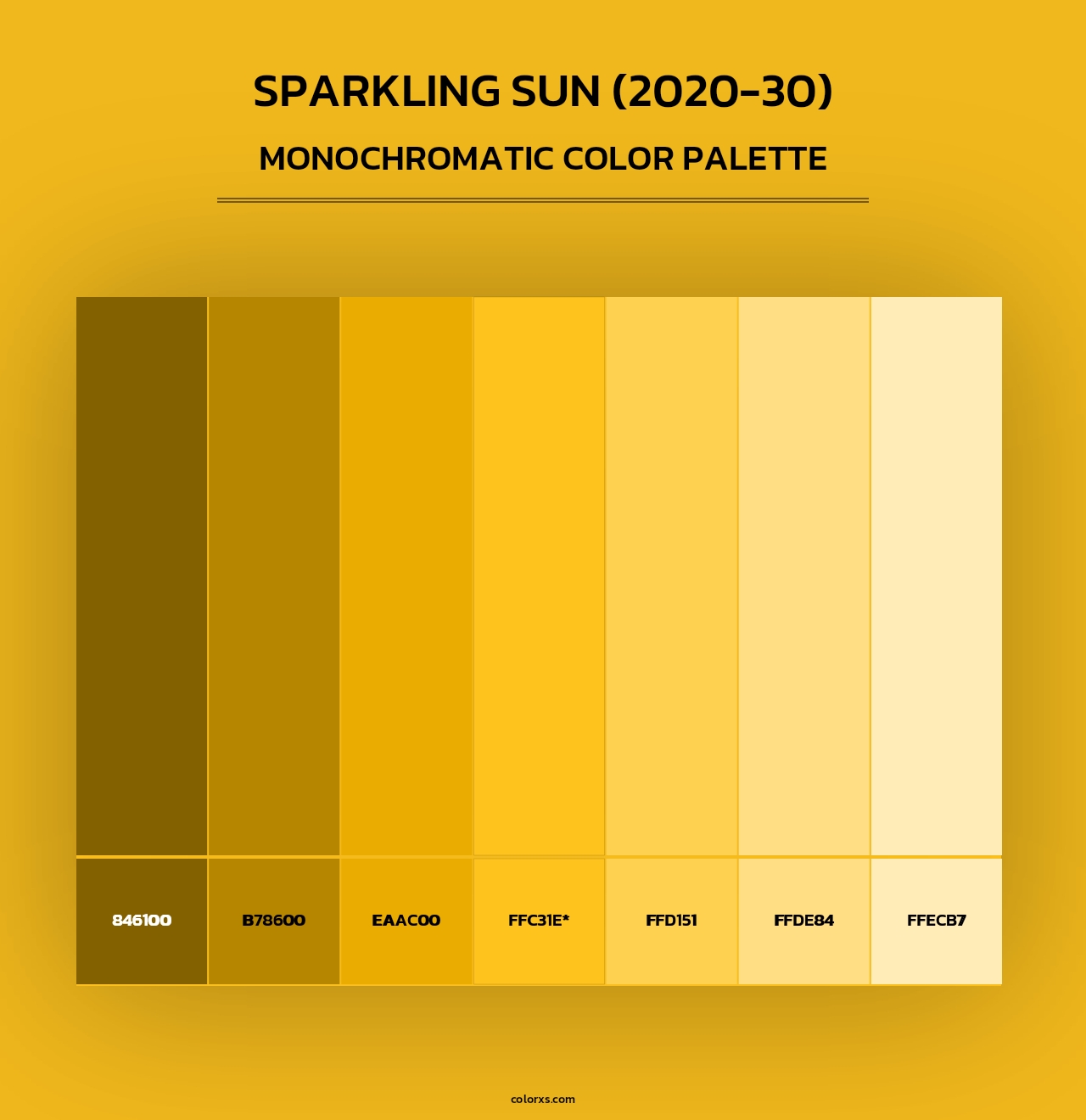 Sparkling Sun (2020-30) - Monochromatic Color Palette
