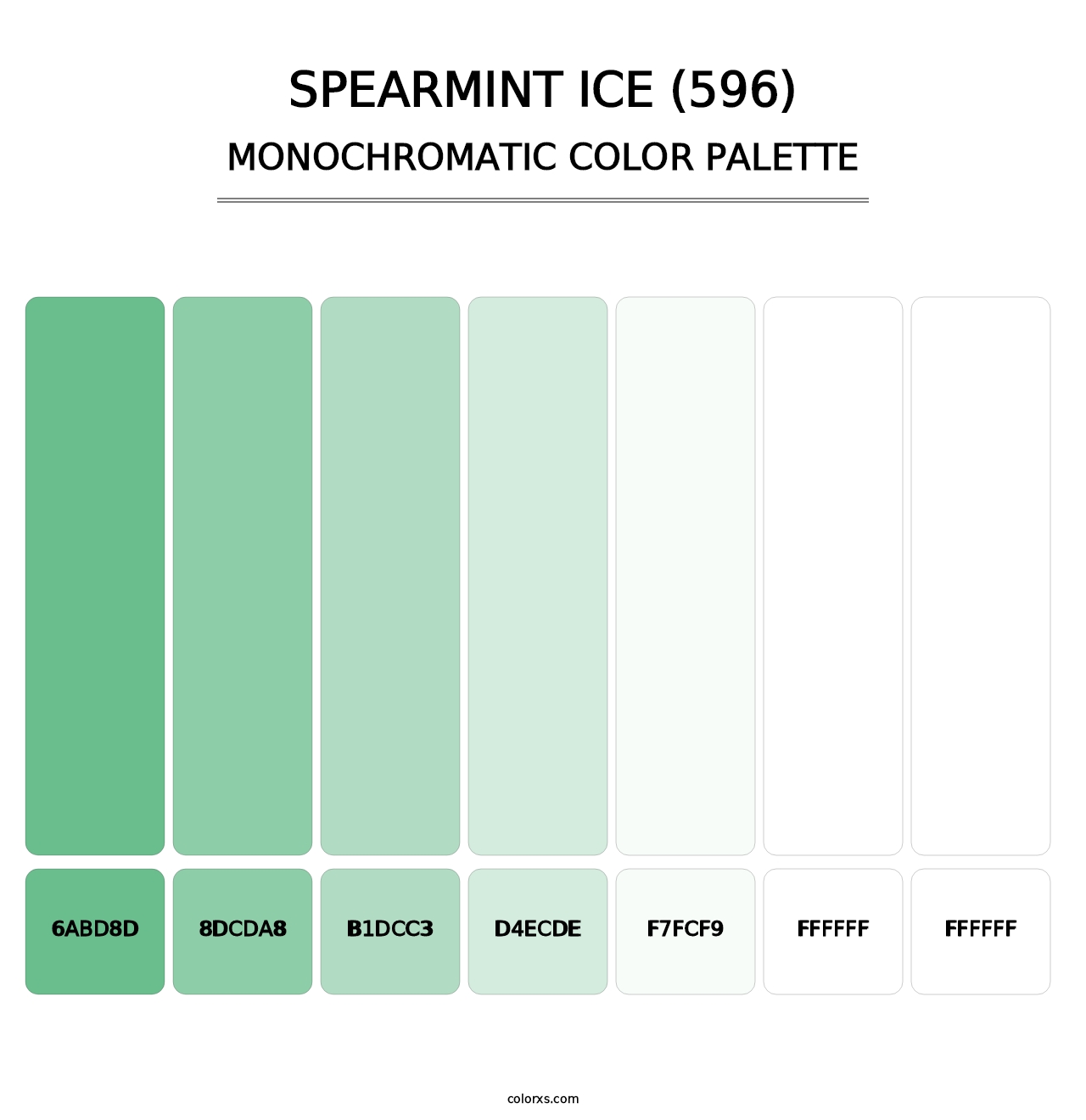 Spearmint Ice (596) - Monochromatic Color Palette