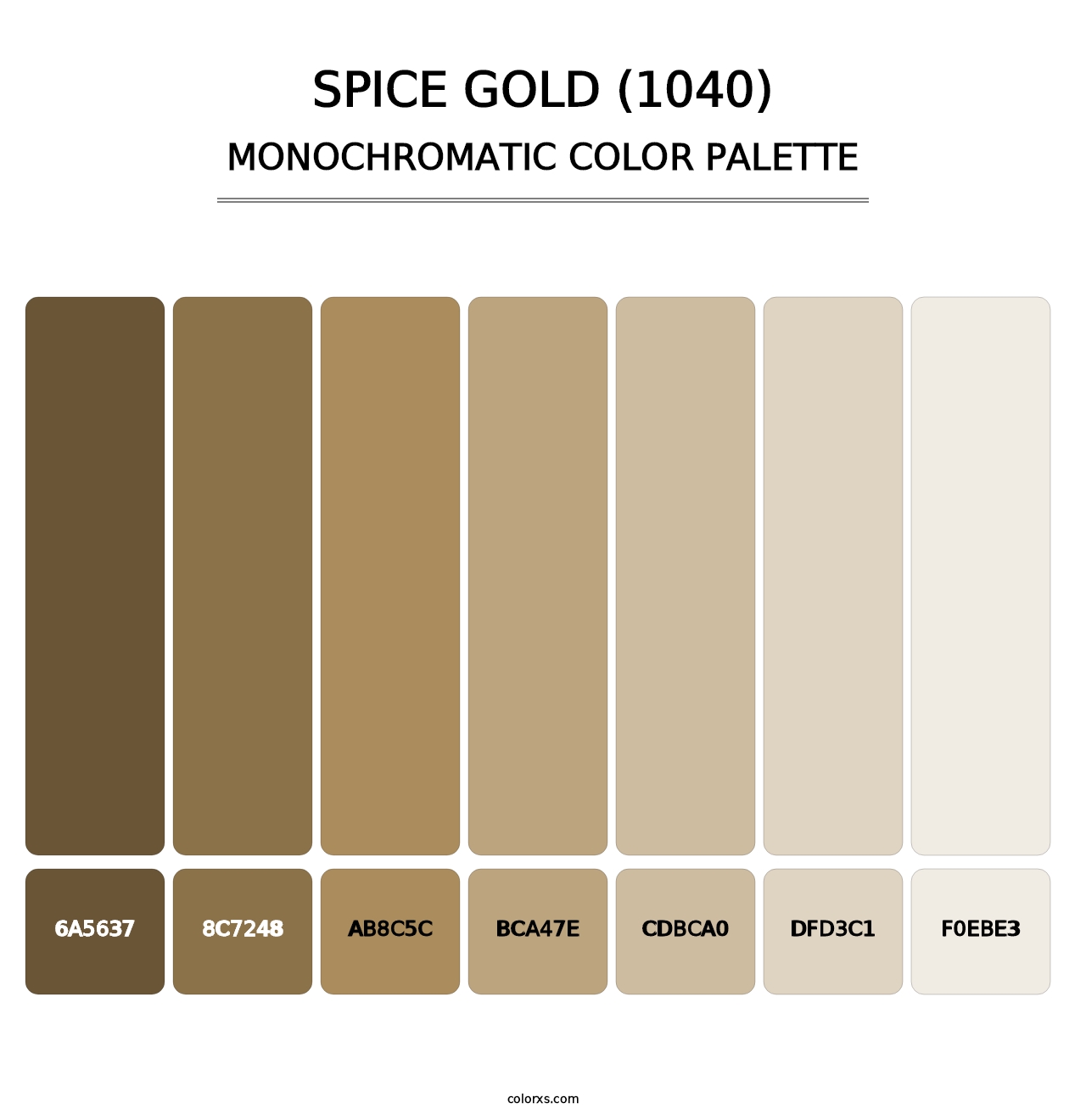 Spice Gold (1040) - Monochromatic Color Palette