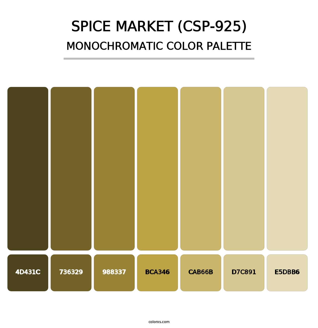 Spice Market (CSP-925) - Monochromatic Color Palette