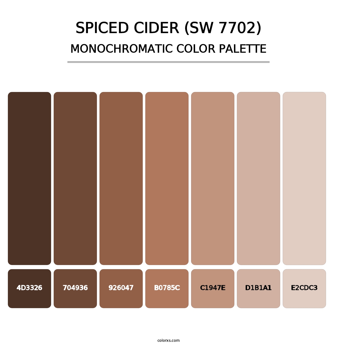 Spiced Cider (SW 7702) - Monochromatic Color Palette