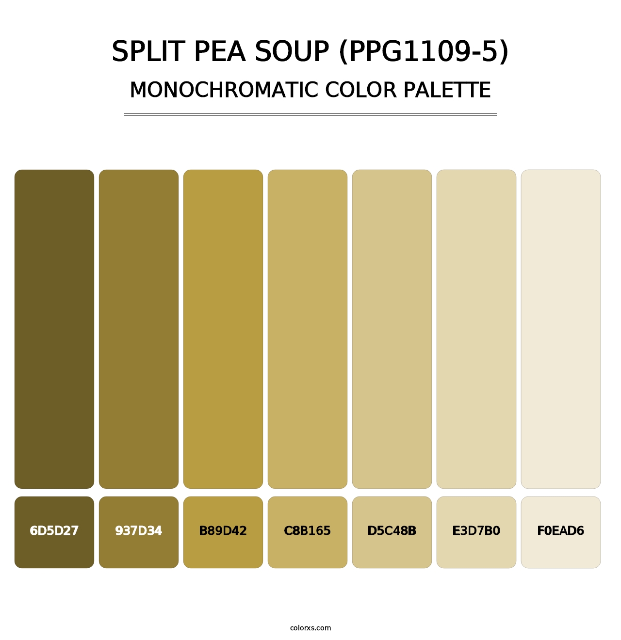 Split Pea Soup (PPG1109-5) - Monochromatic Color Palette