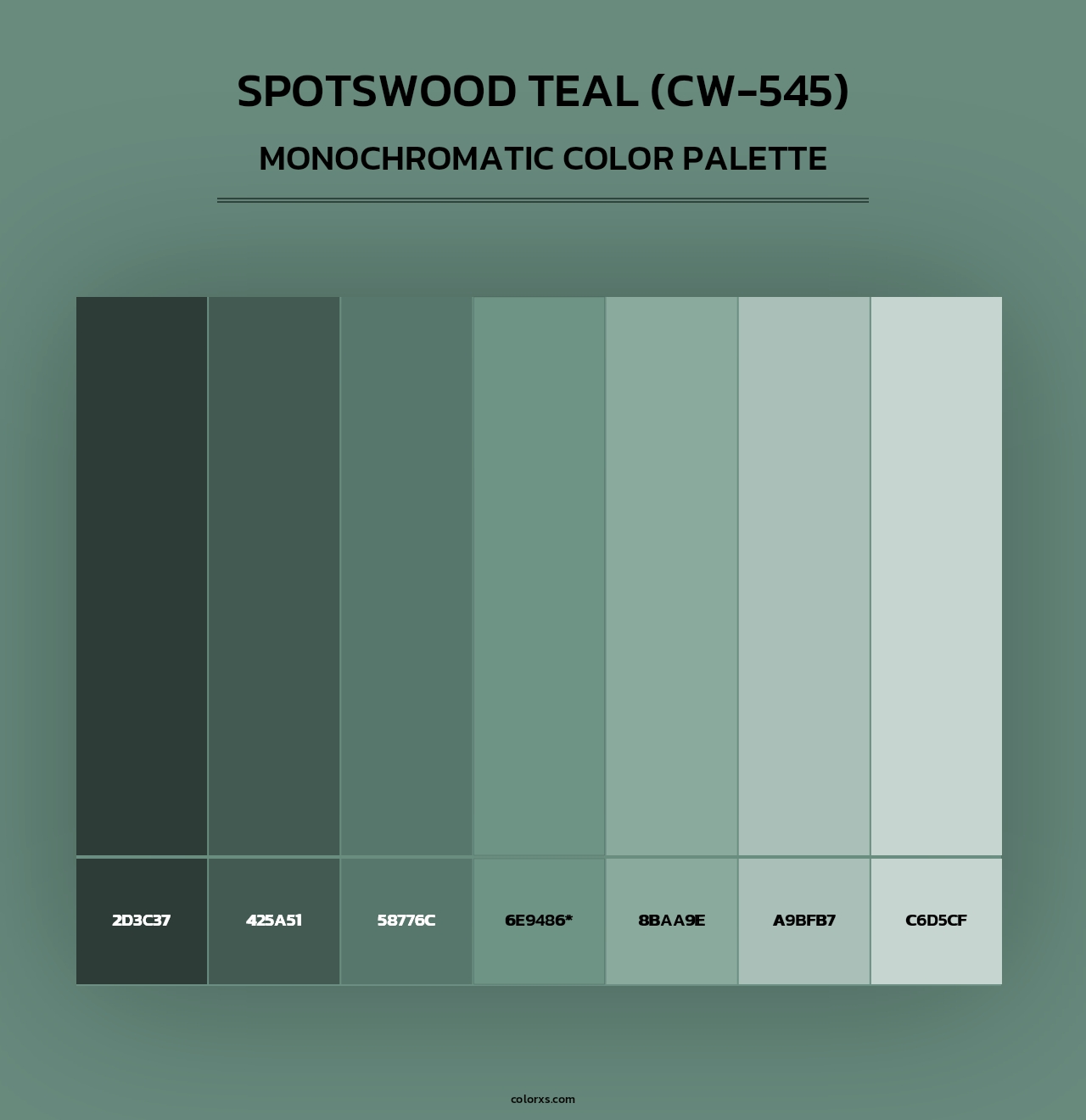 Spotswood Teal (CW-545) - Monochromatic Color Palette