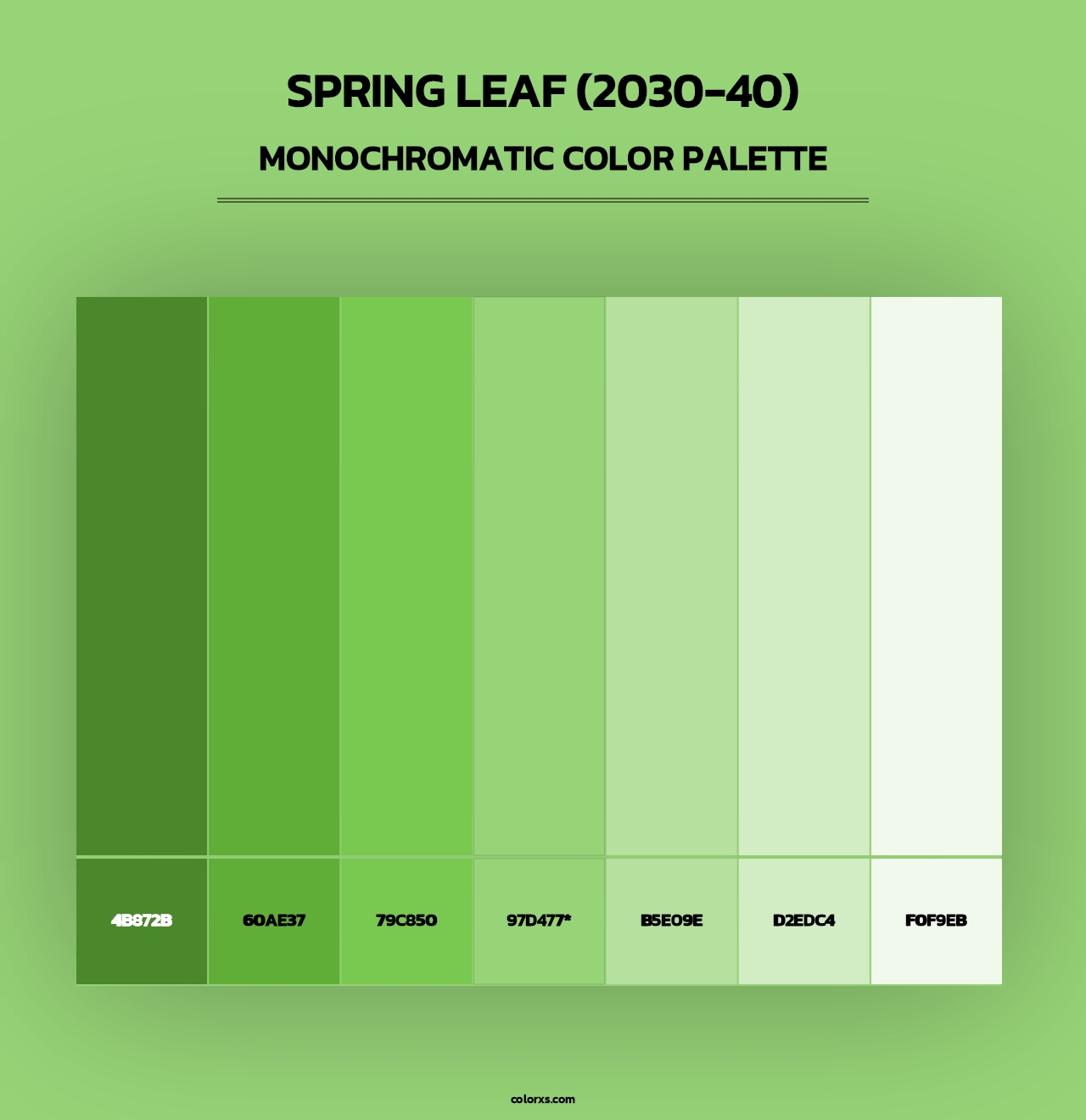 Spring Leaf (2030-40) - Monochromatic Color Palette