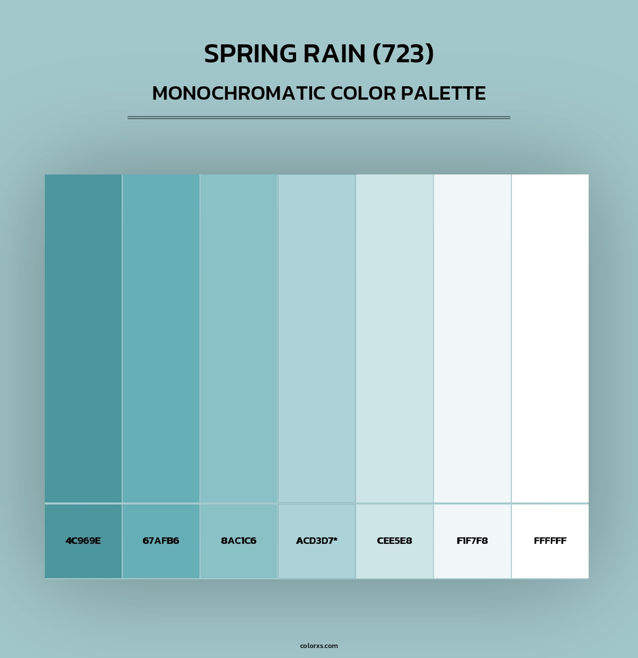 Spring Rain (723) - Monochromatic Color Palette