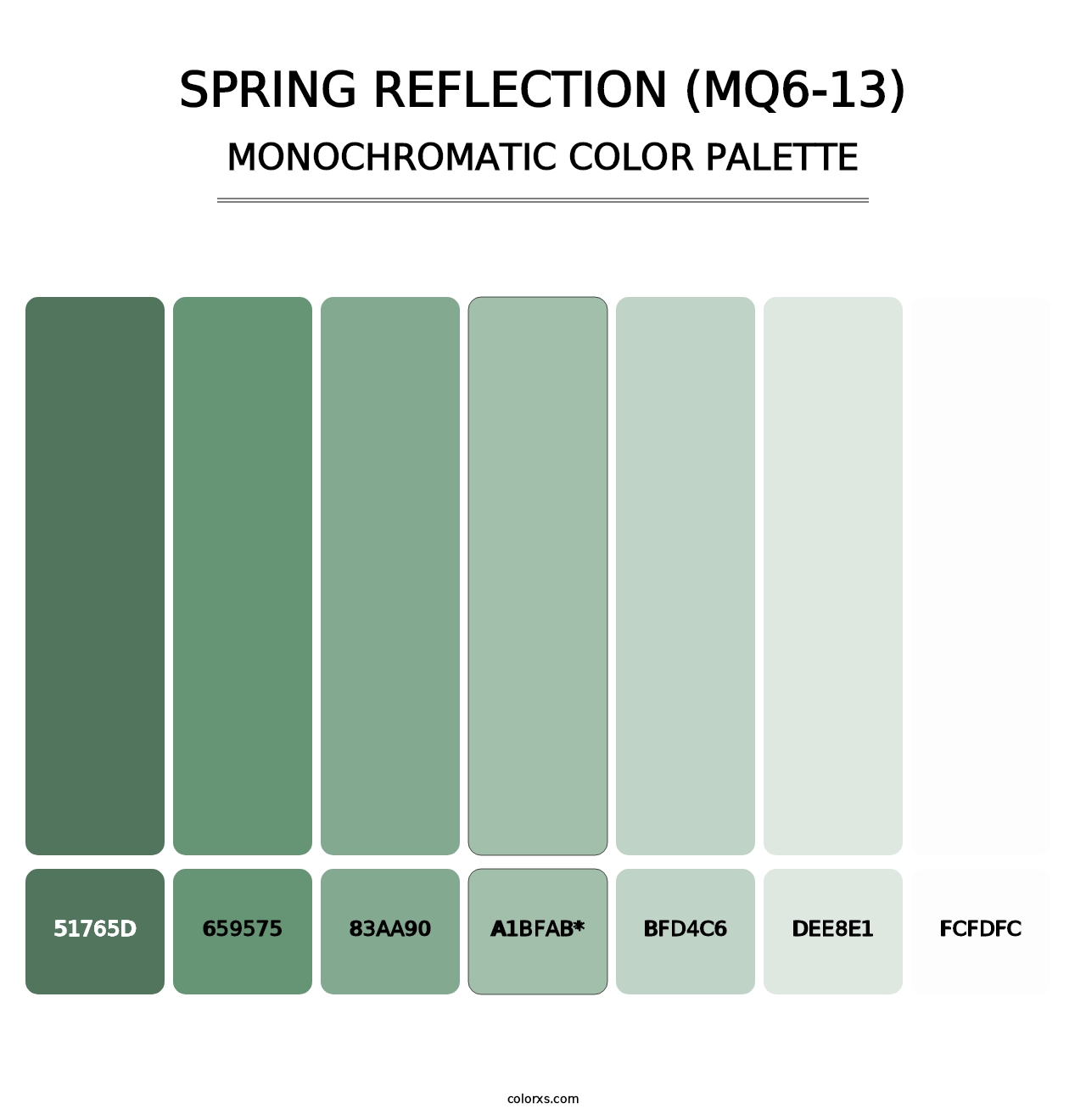 Spring Reflection (MQ6-13) - Monochromatic Color Palette
