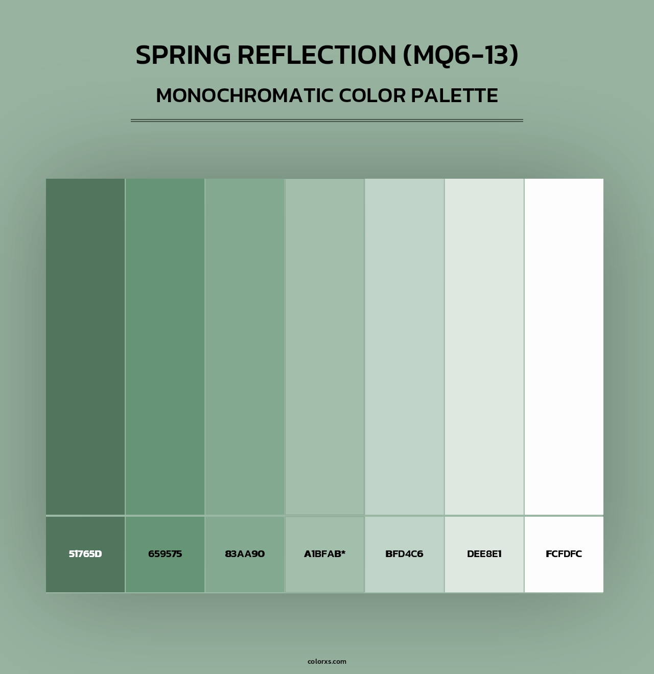 Spring Reflection (MQ6-13) - Monochromatic Color Palette