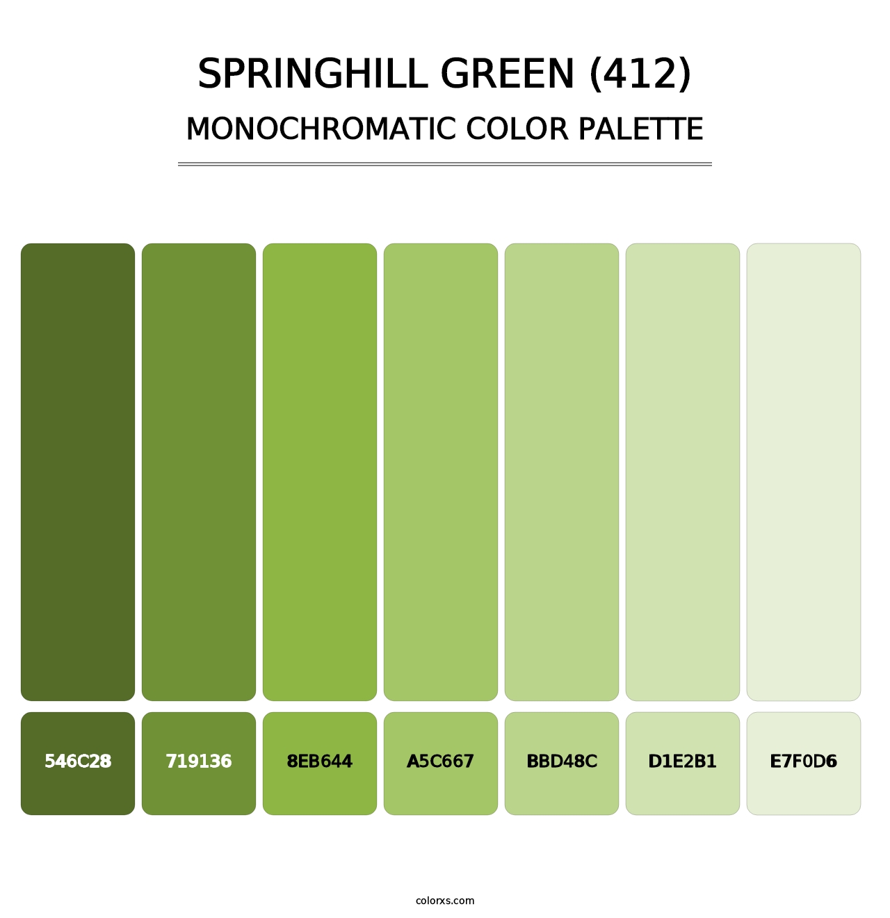 Springhill Green (412) - Monochromatic Color Palette