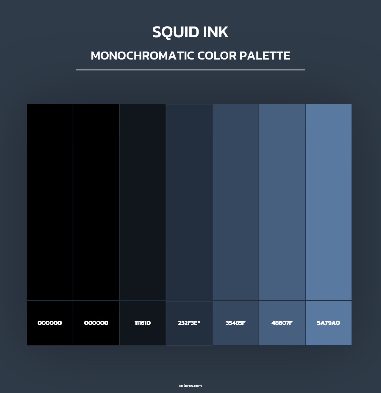 Squid Ink - Monochromatic Color Palette
