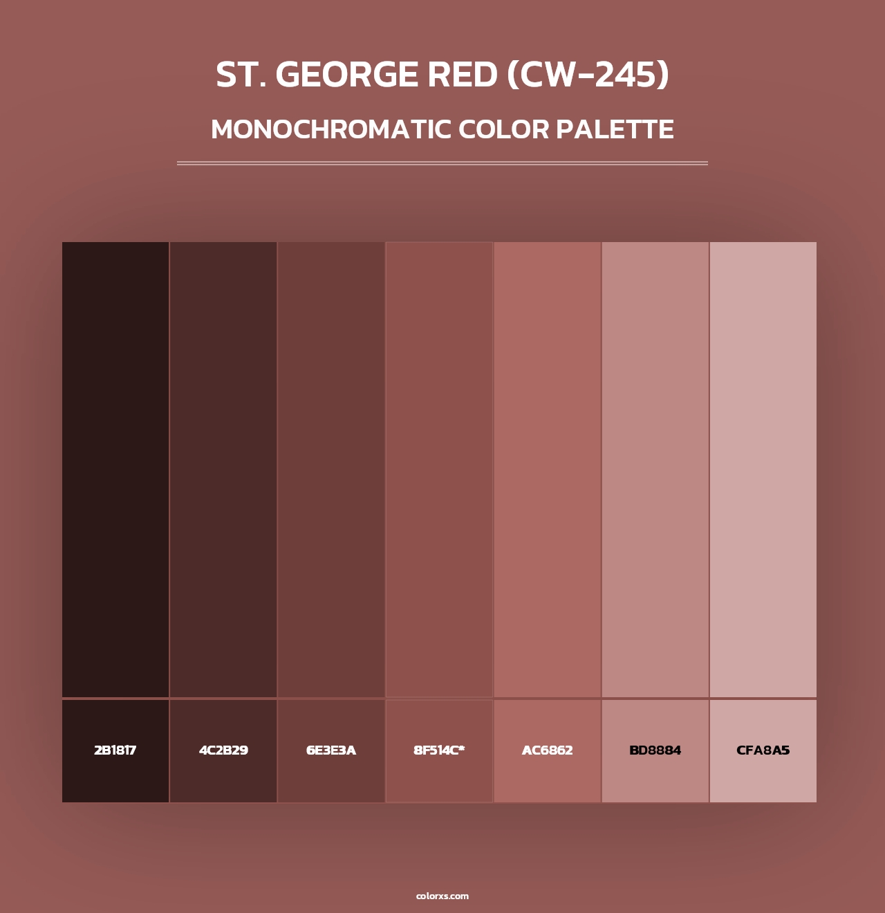 St. George Red (CW-245) - Monochromatic Color Palette