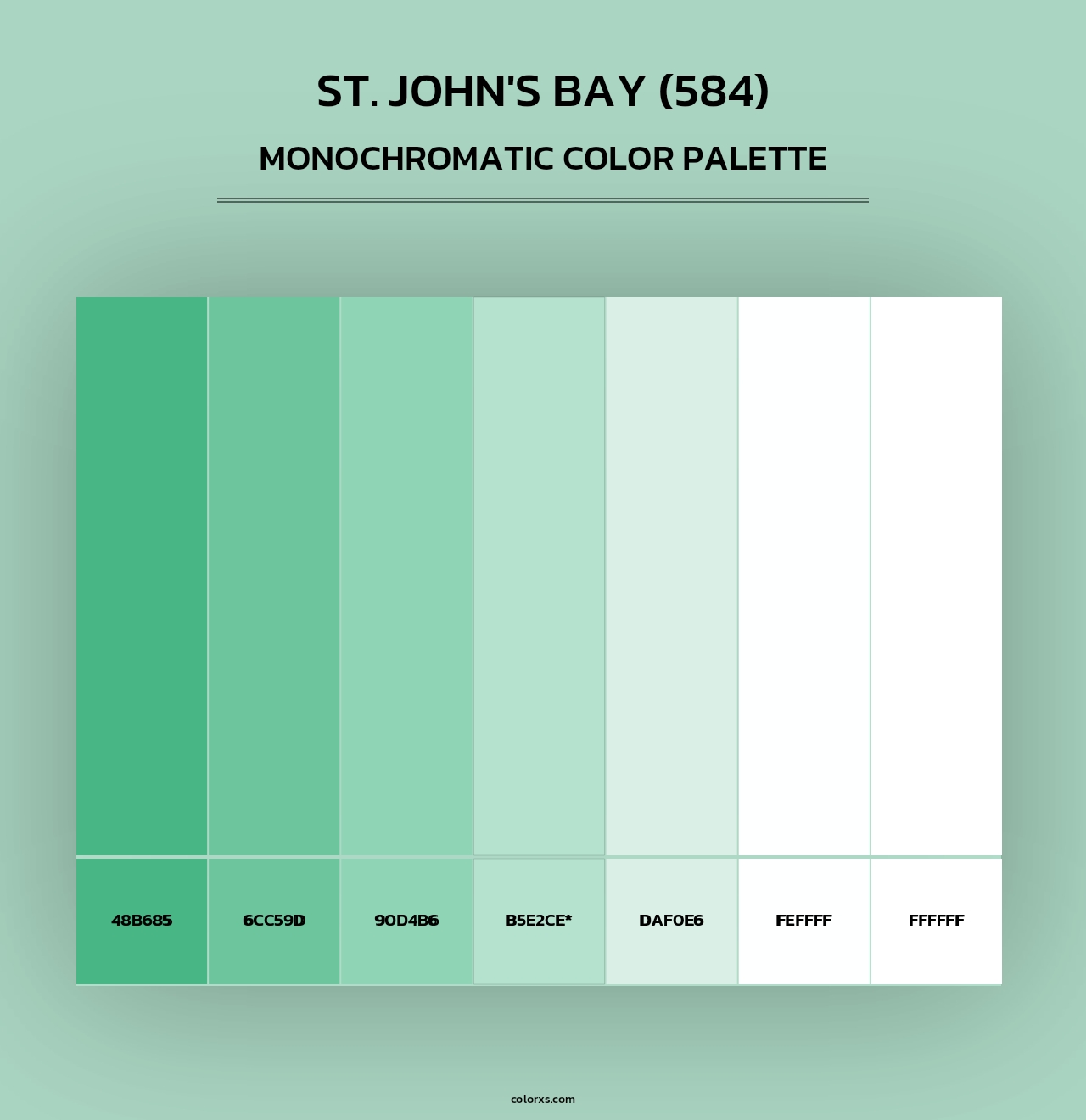 St. John's Bay (584) - Monochromatic Color Palette