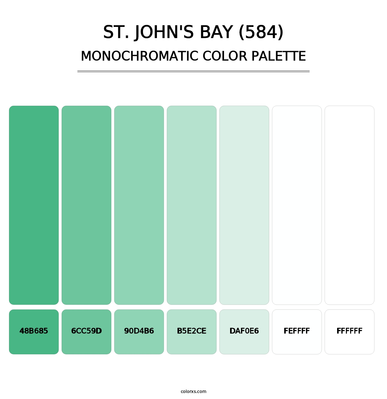 St. John's Bay (584) - Monochromatic Color Palette