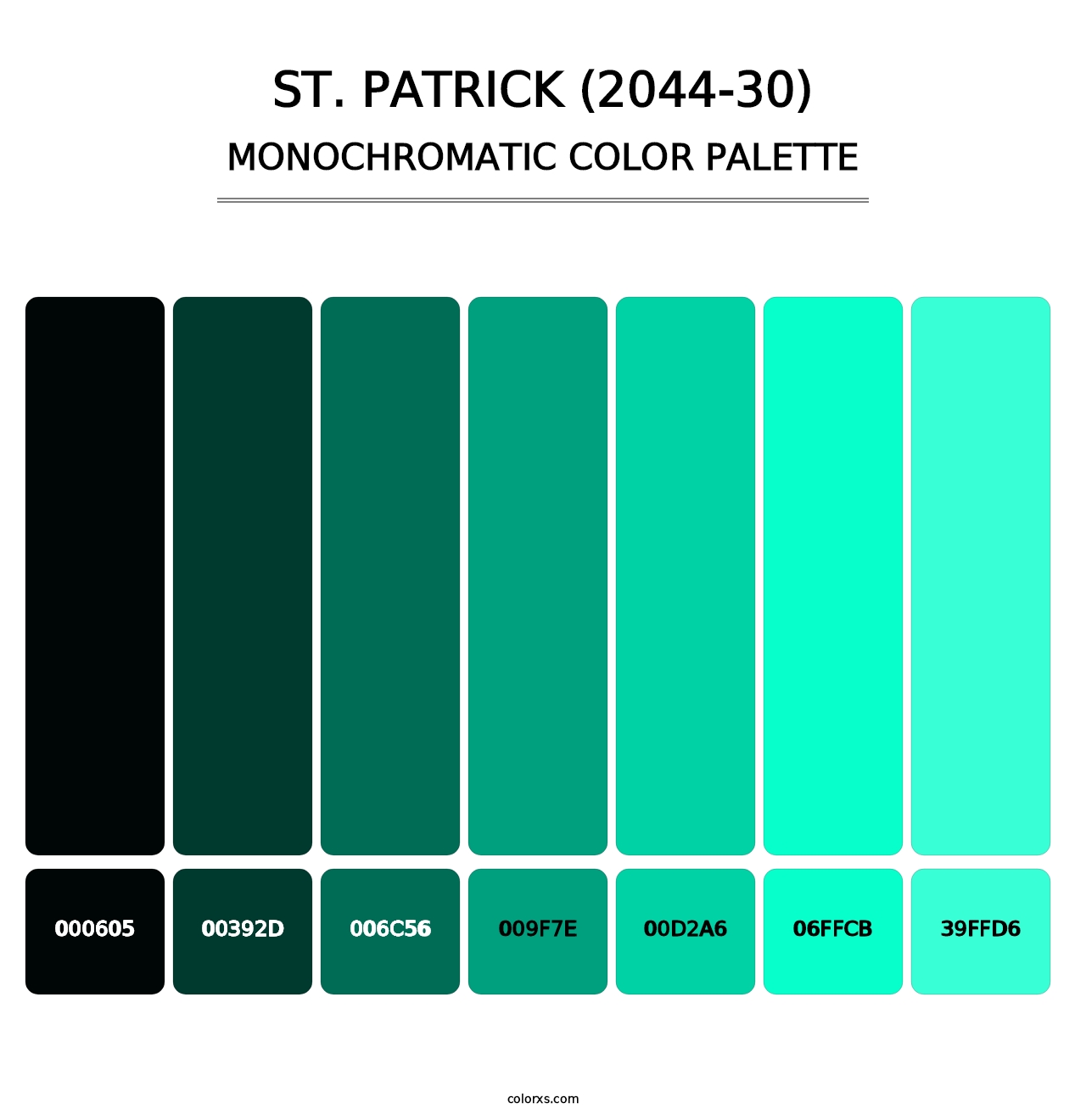 St. Patrick (2044-30) - Monochromatic Color Palette