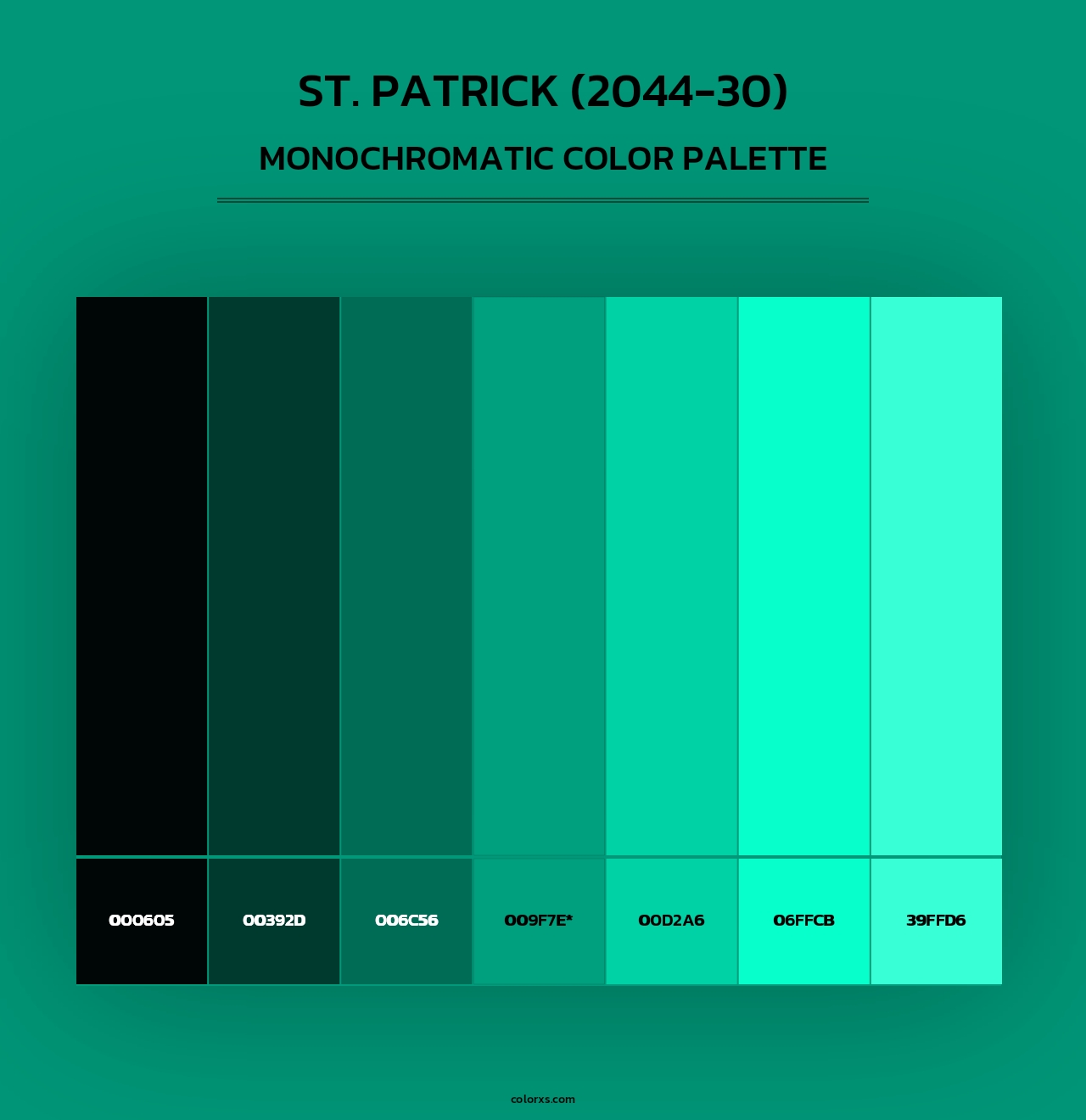 St. Patrick (2044-30) - Monochromatic Color Palette