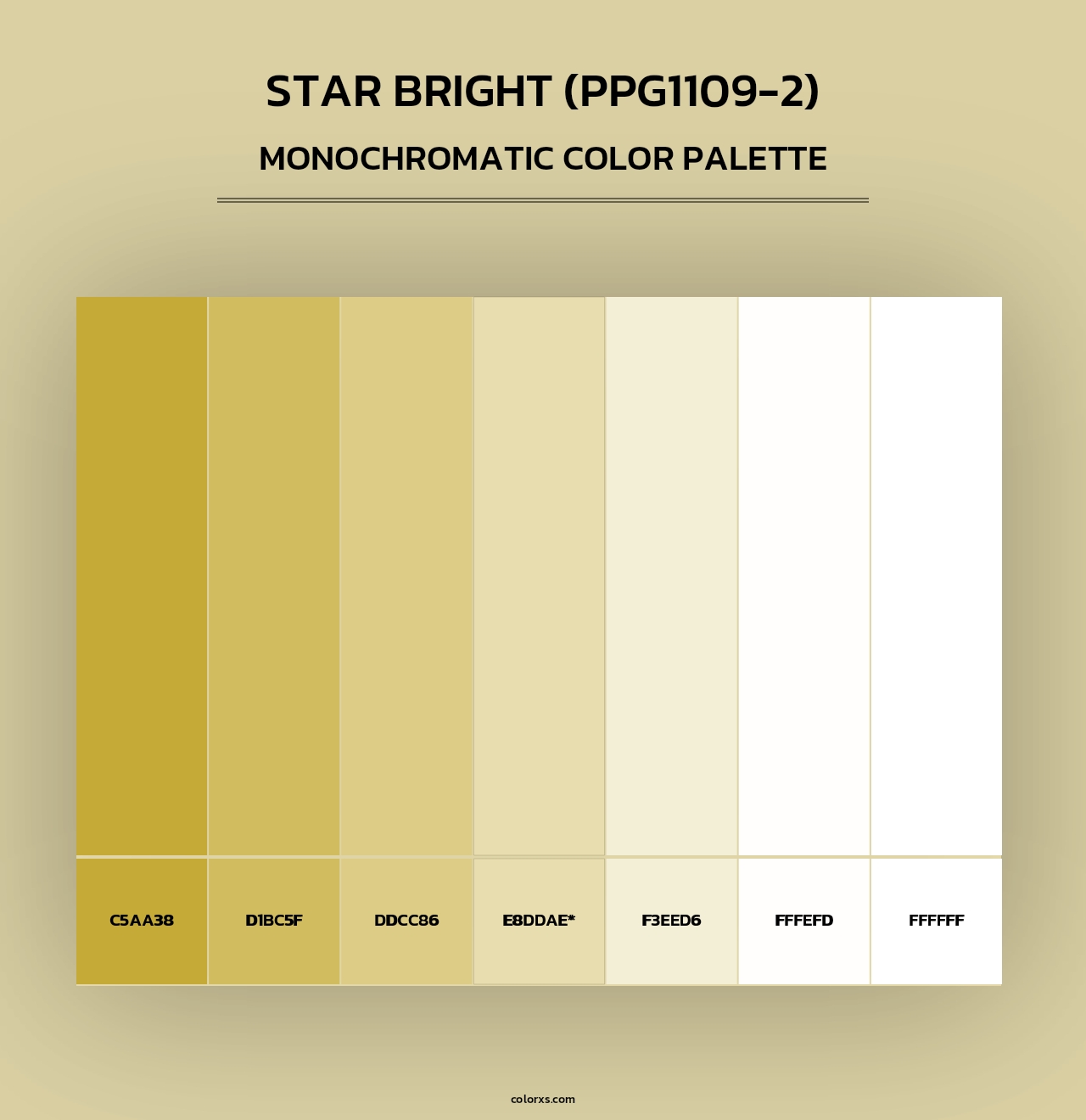Star Bright (PPG1109-2) - Monochromatic Color Palette