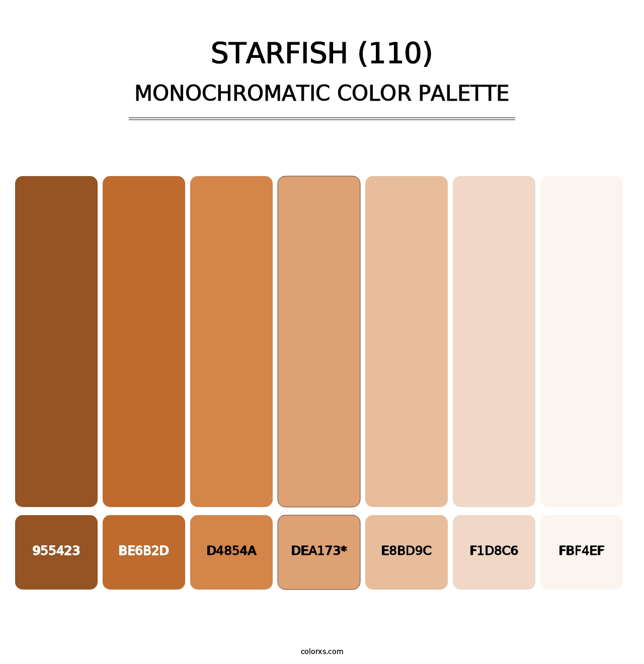 Starfish (110) - Monochromatic Color Palette