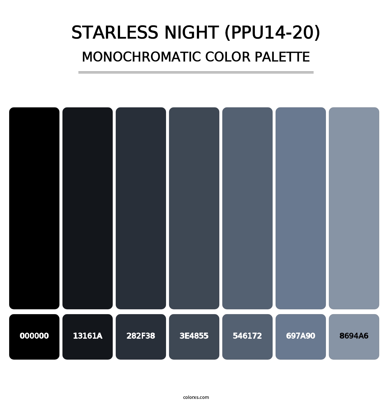 Starless Night (PPU14-20) - Monochromatic Color Palette