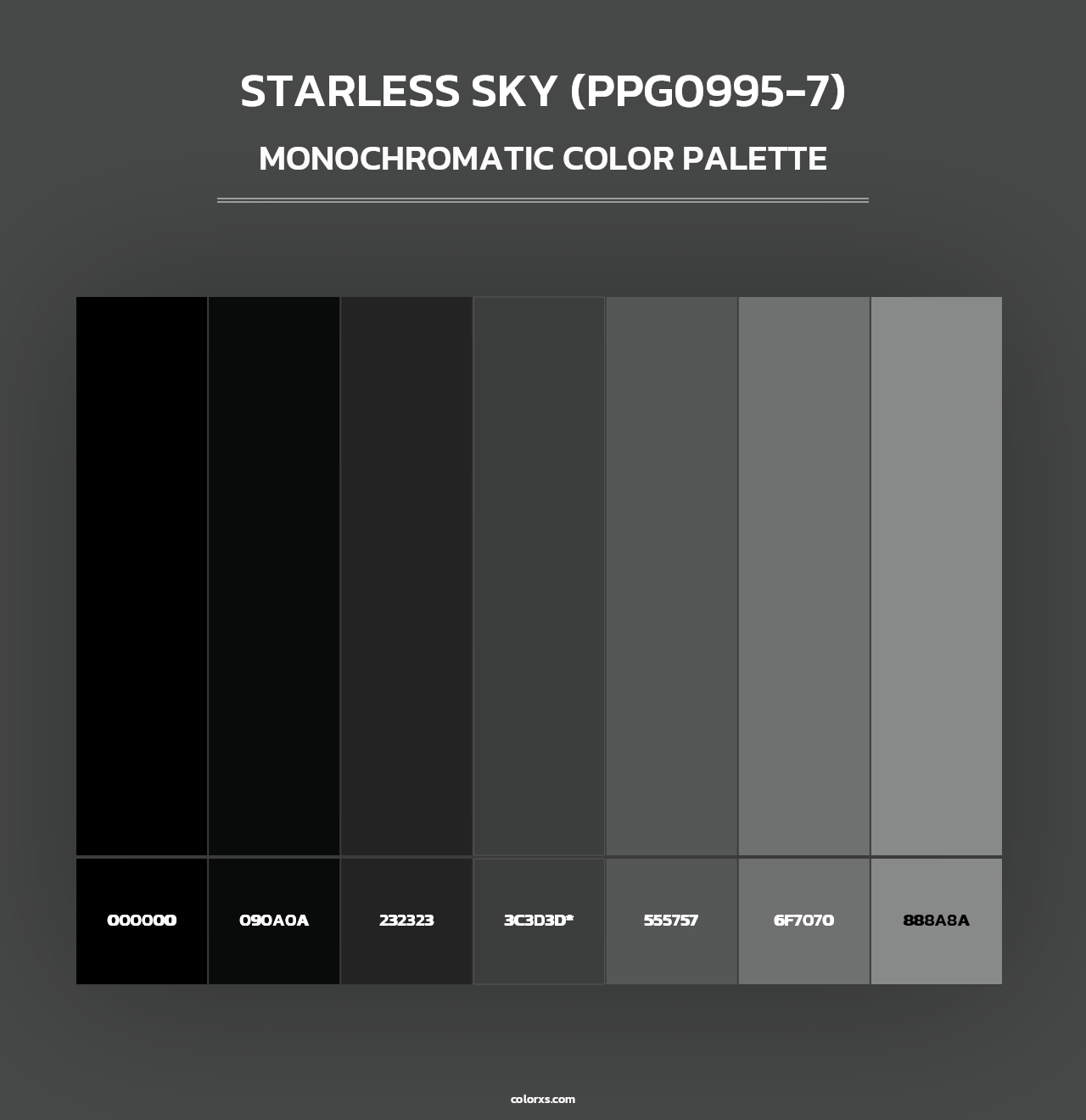 Starless Sky (PPG0995-7) - Monochromatic Color Palette