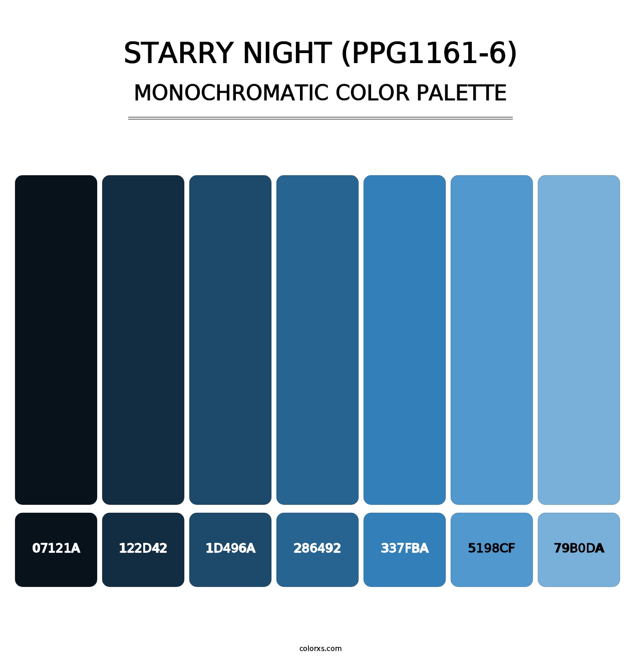 Starry Night (PPG1161-6) - Monochromatic Color Palette