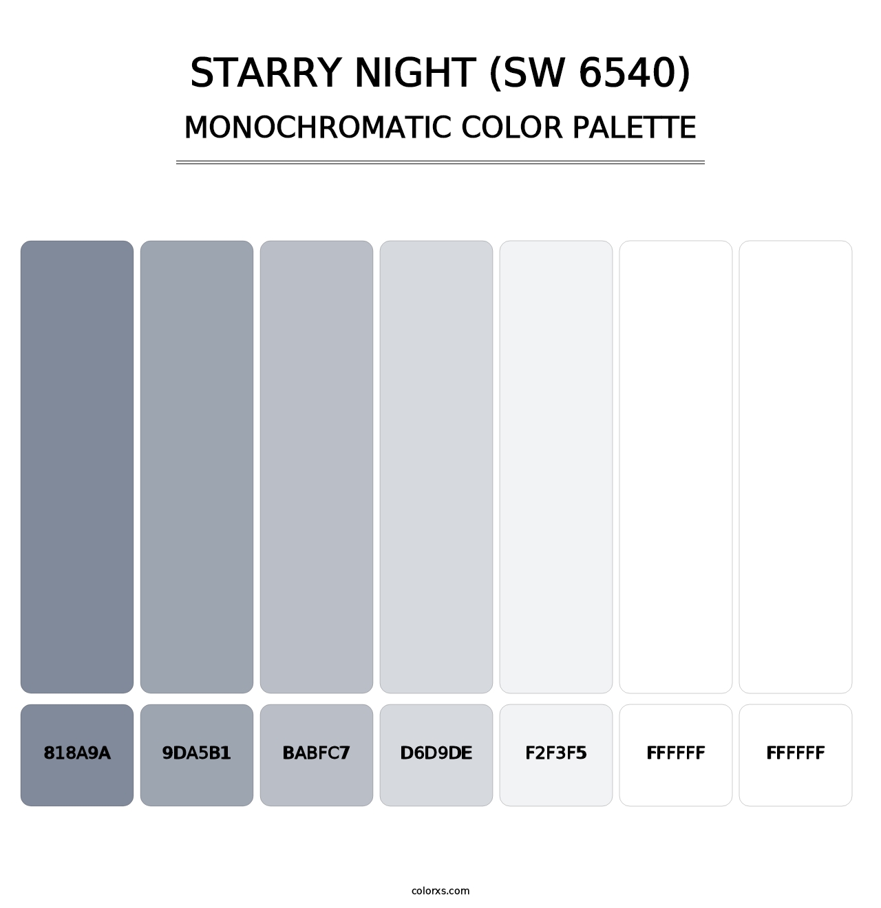Starry Night (SW 6540) - Monochromatic Color Palette