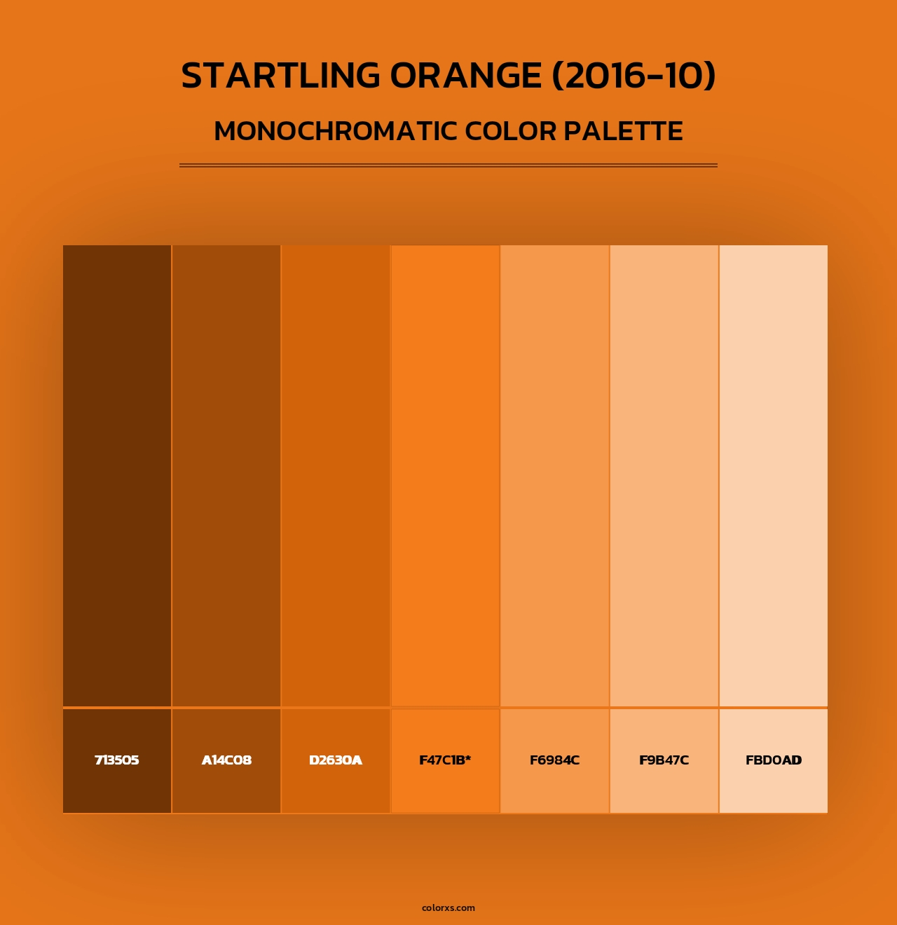 Startling Orange (2016-10) - Monochromatic Color Palette