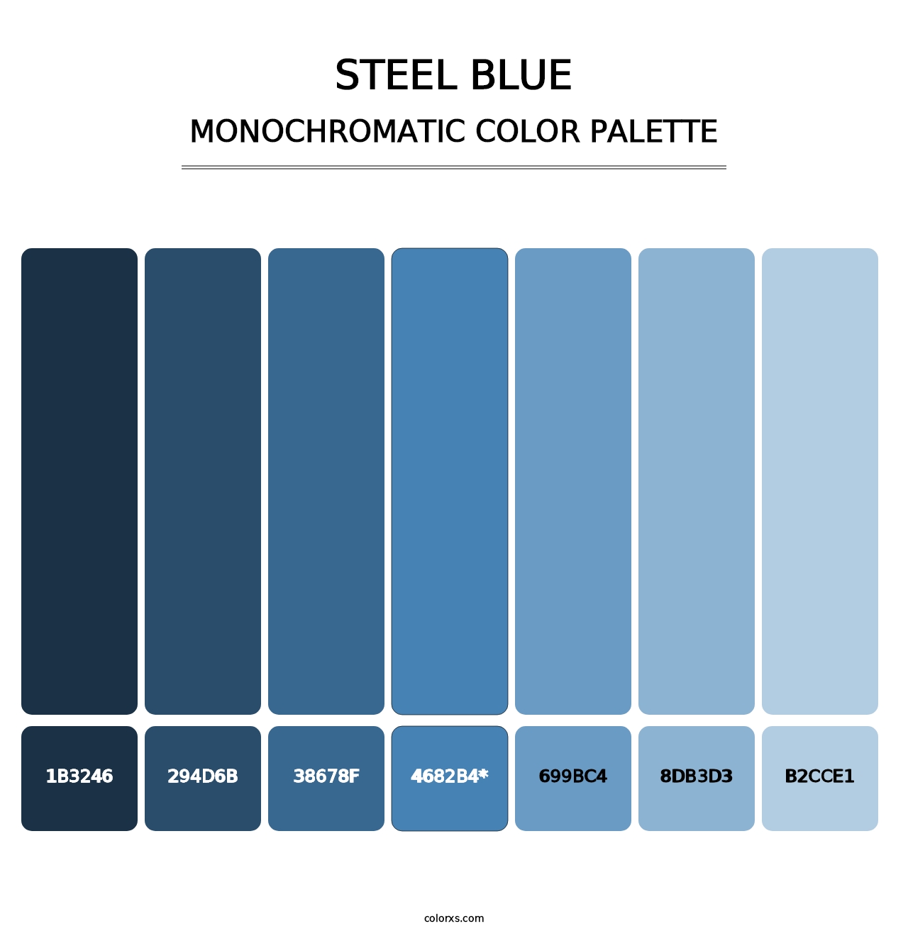 Steel Blue - Monochromatic Color Palette