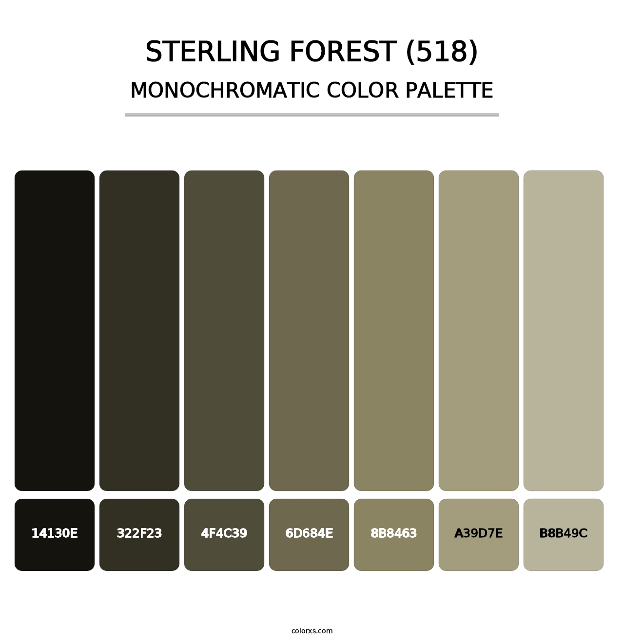 Sterling Forest (518) - Monochromatic Color Palette