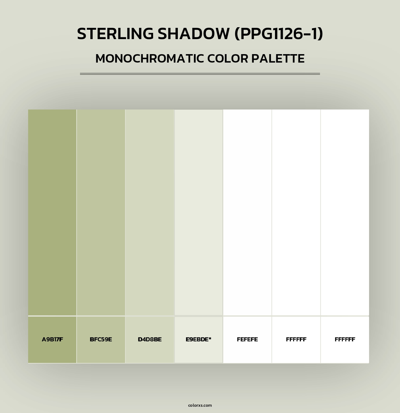 Sterling Shadow (PPG1126-1) - Monochromatic Color Palette