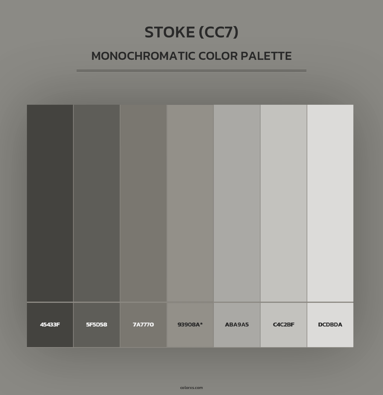 Stoke (CC7) - Monochromatic Color Palette