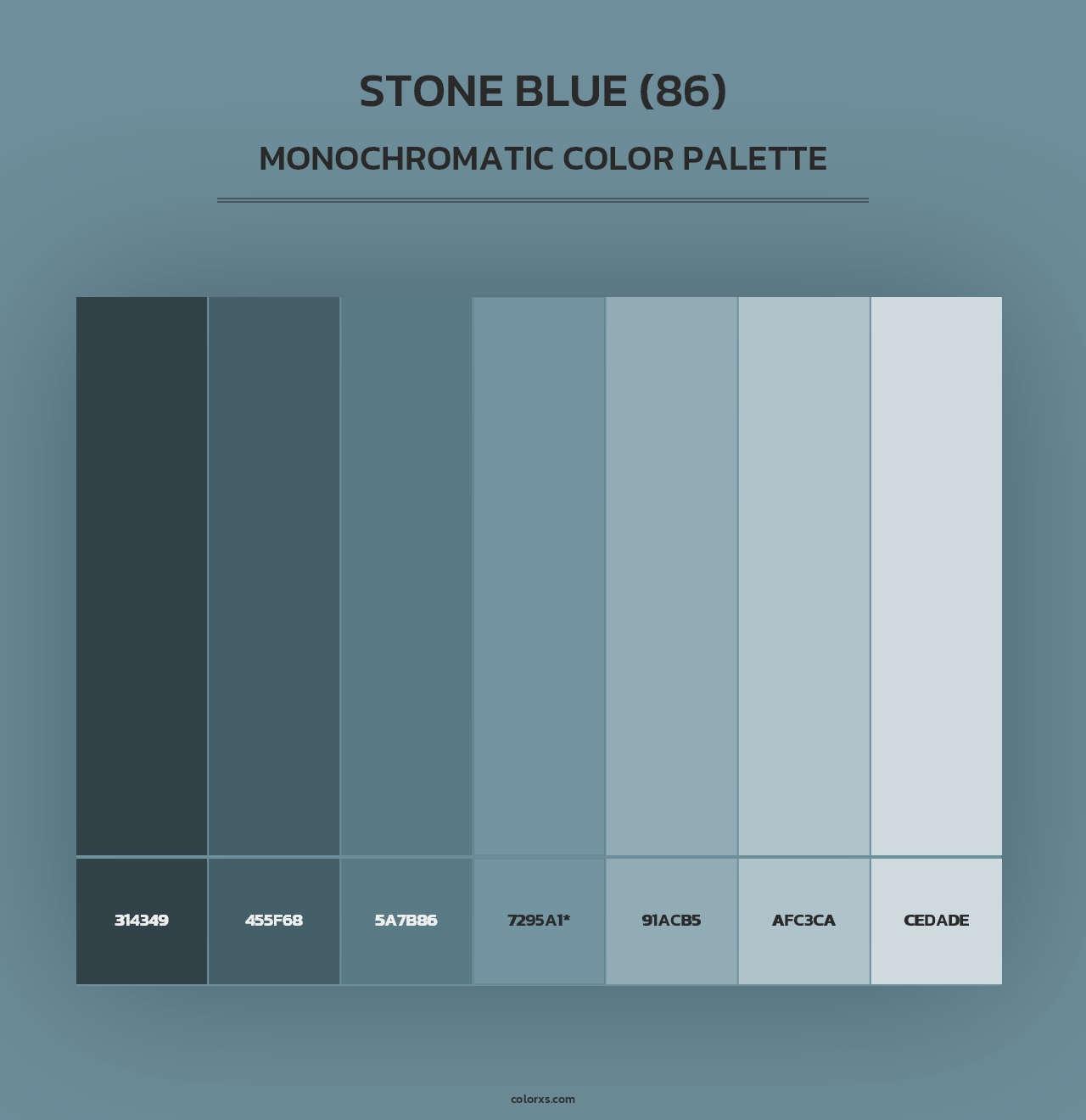 Stone Blue (86) - Monochromatic Color Palette