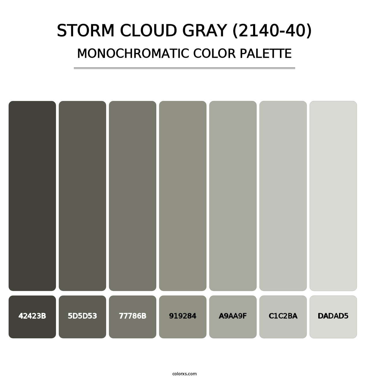 Storm Cloud Gray (2140-40) - Monochromatic Color Palette