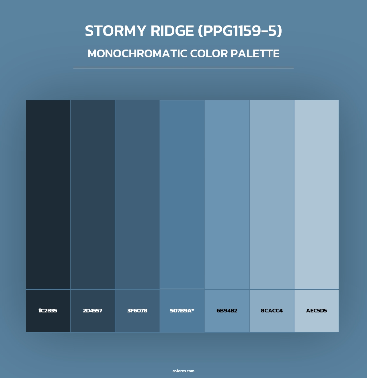 Stormy Ridge (PPG1159-5) - Monochromatic Color Palette