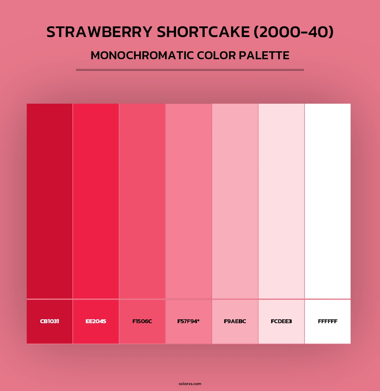 Strawberry Shortcake (2000-40) - Monochromatic Color Palette