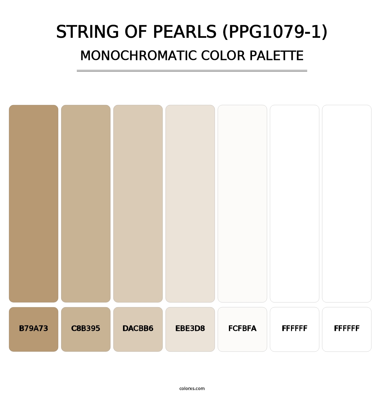 String Of Pearls (PPG1079-1) - Monochromatic Color Palette