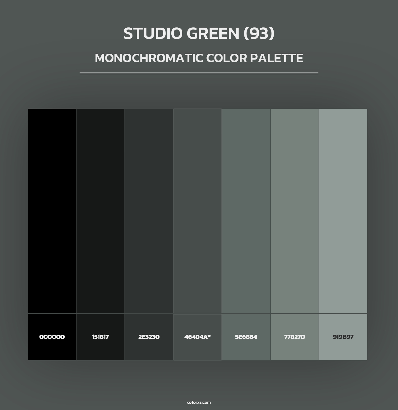 Studio Green (93) - Monochromatic Color Palette