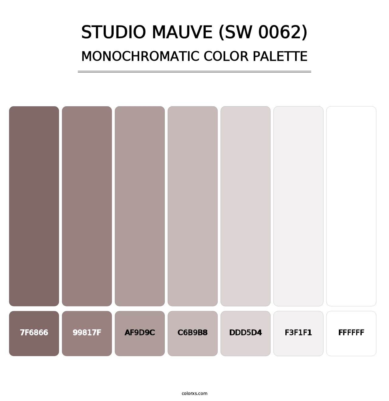 Studio Mauve (SW 0062) - Monochromatic Color Palette