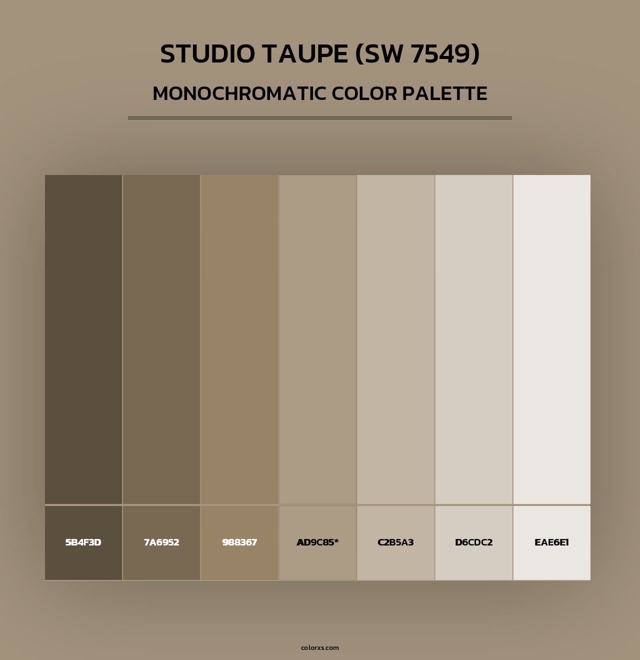 Studio Taupe (SW 7549) - Monochromatic Color Palette