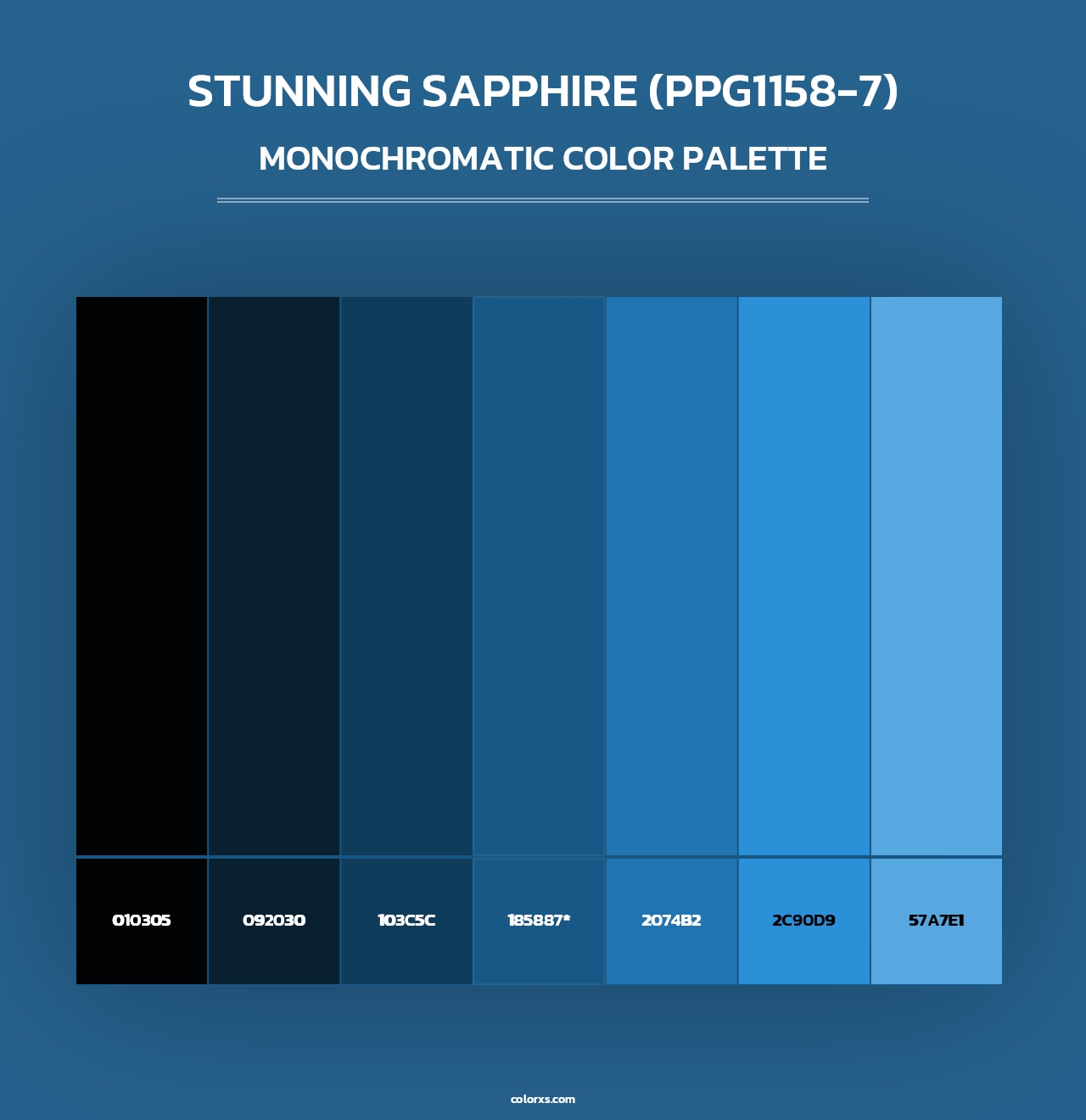 Stunning Sapphire (PPG1158-7) - Monochromatic Color Palette