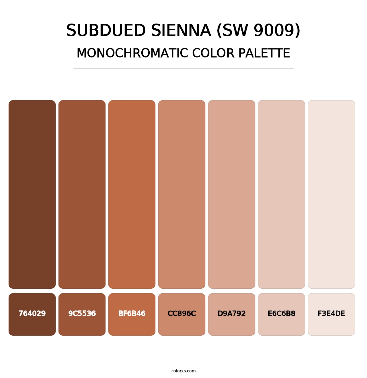Subdued Sienna (SW 9009) - Monochromatic Color Palette
