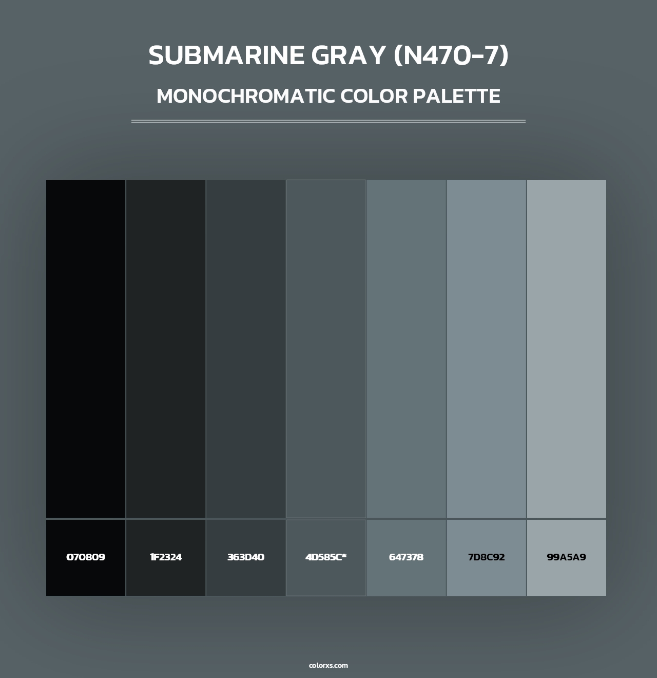 Submarine Gray (N470-7) - Monochromatic Color Palette