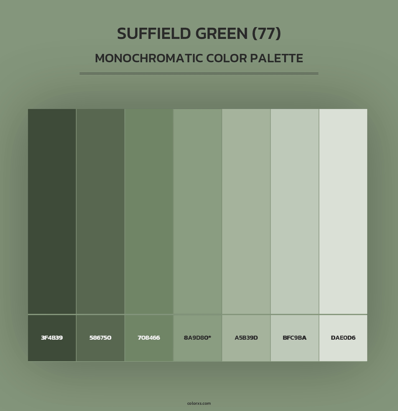 Suffield Green (77) - Monochromatic Color Palette