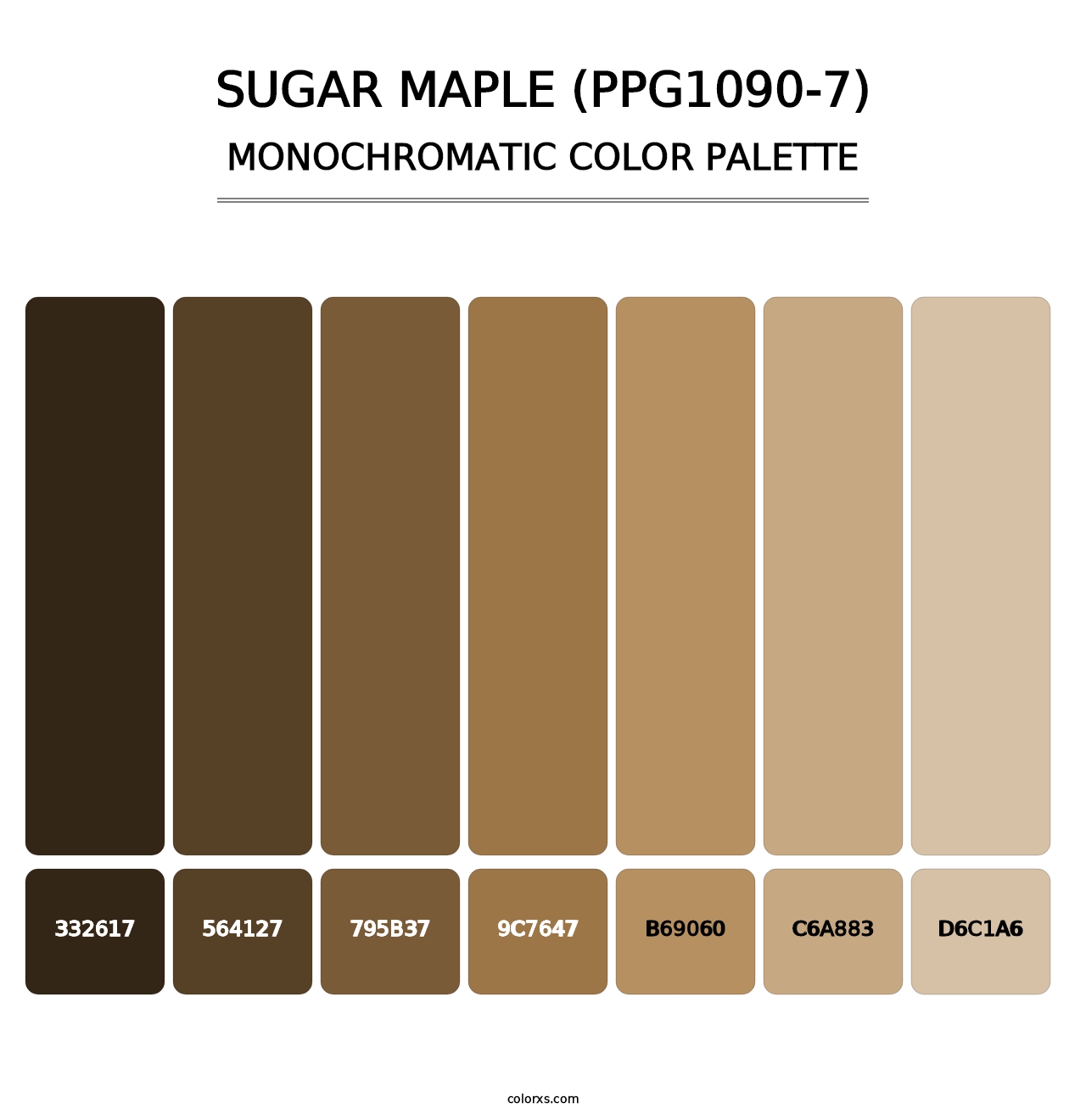 Sugar Maple (PPG1090-7) - Monochromatic Color Palette