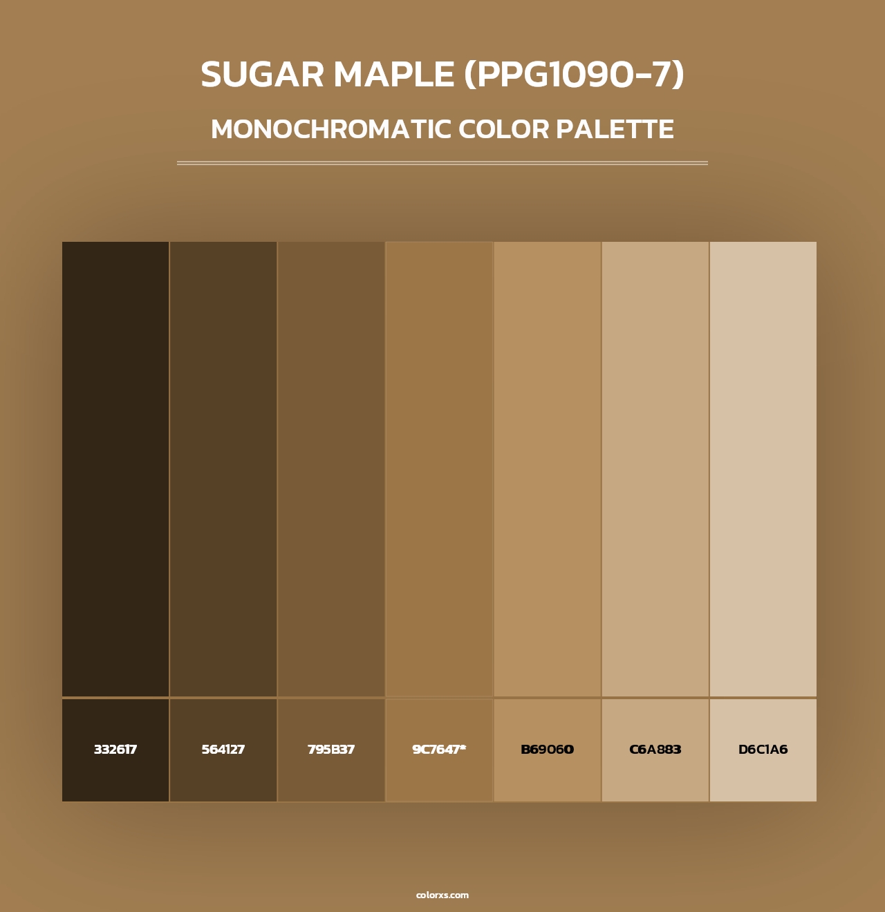 Sugar Maple (PPG1090-7) - Monochromatic Color Palette