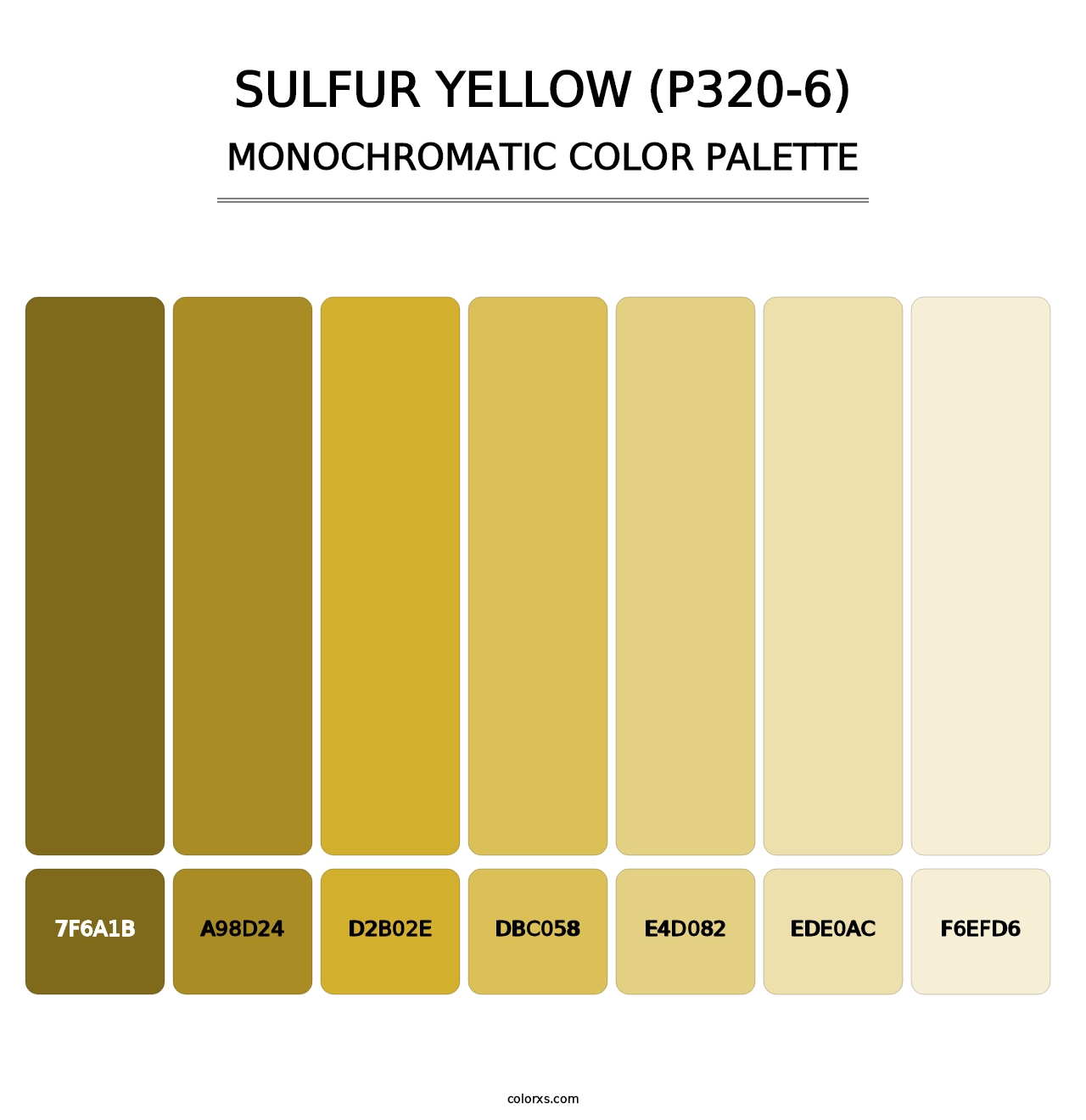 Sulfur Yellow (P320-6) - Monochromatic Color Palette