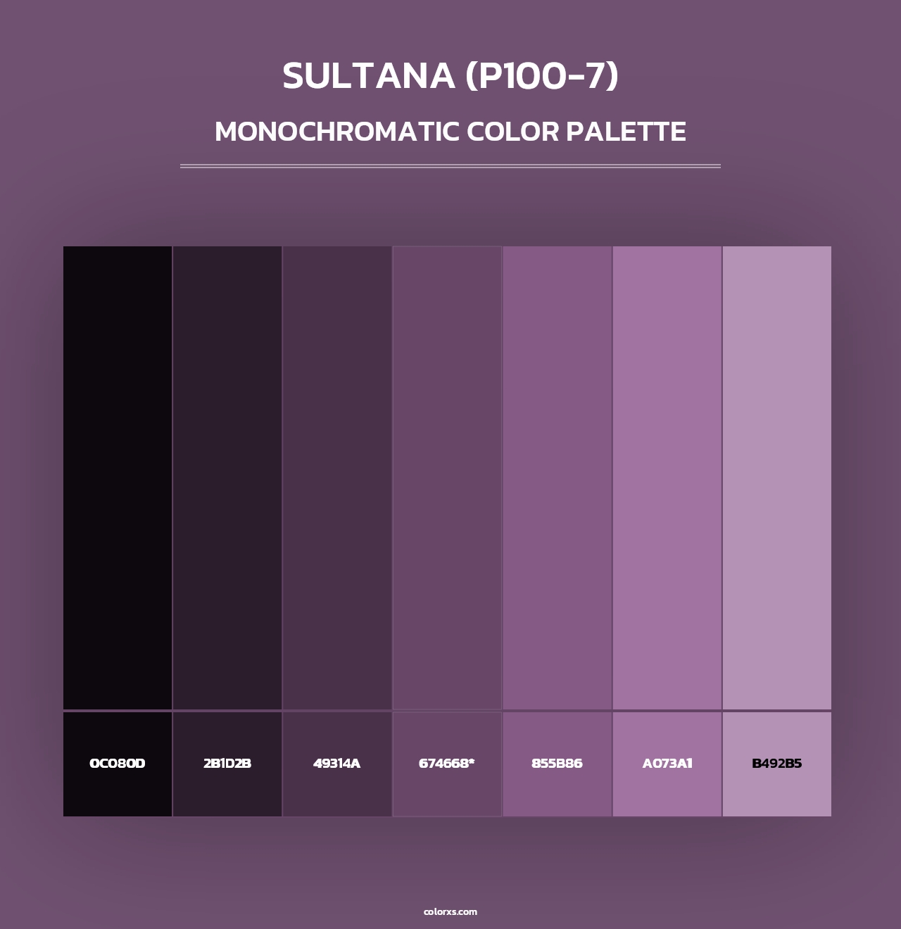 Sultana (P100-7) - Monochromatic Color Palette