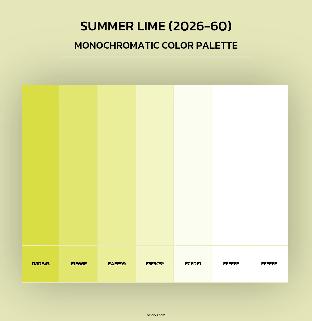 Summer Lime (2026-60) - Monochromatic Color Palette