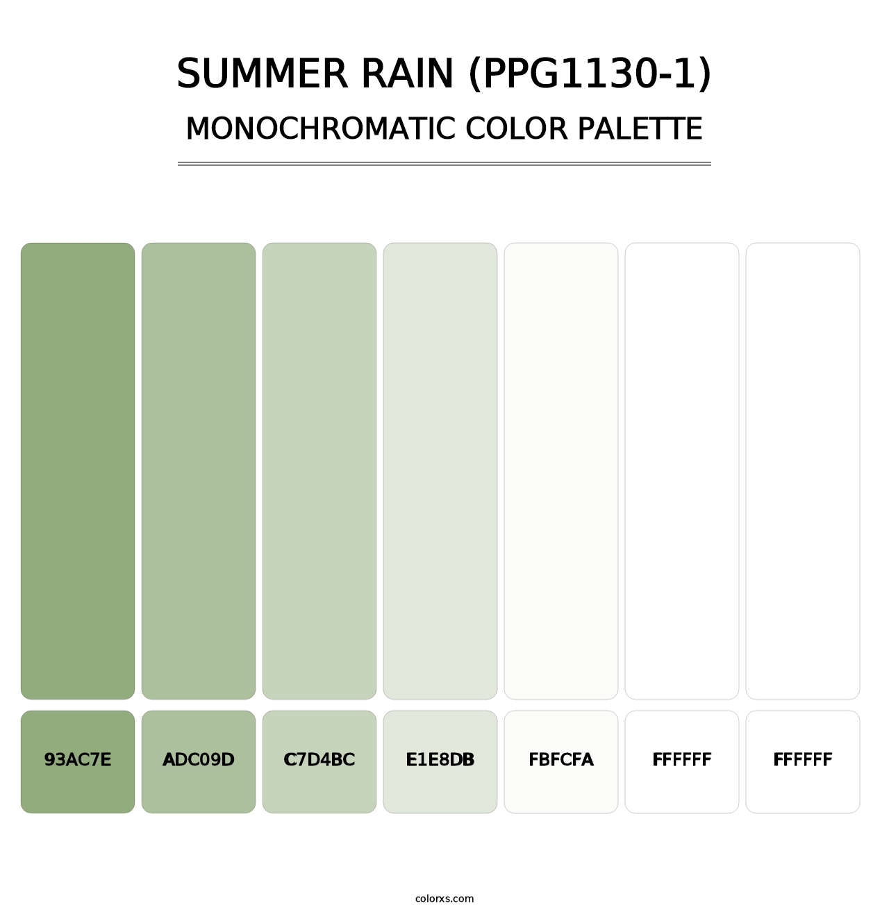 Summer Rain (PPG1130-1) - Monochromatic Color Palette