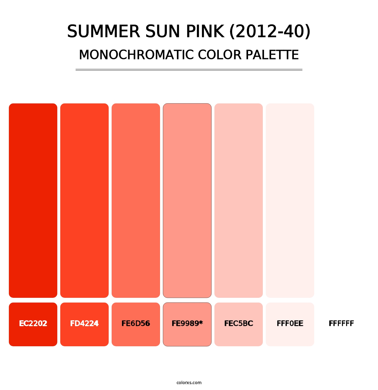 Summer Sun Pink (2012-40) - Monochromatic Color Palette